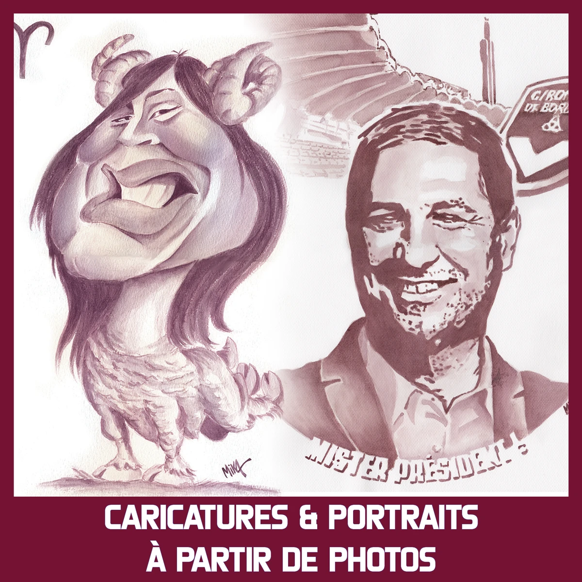Caricatures & portraits à partir de photos