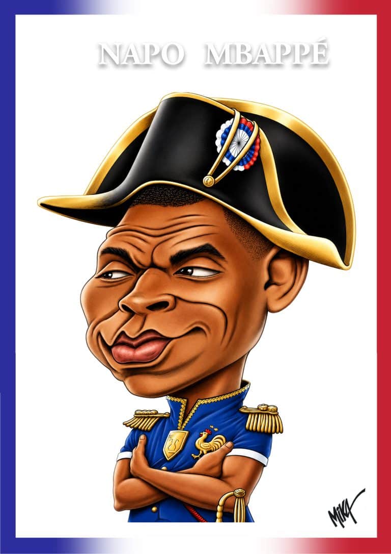 Caricature Mbappé — Mika