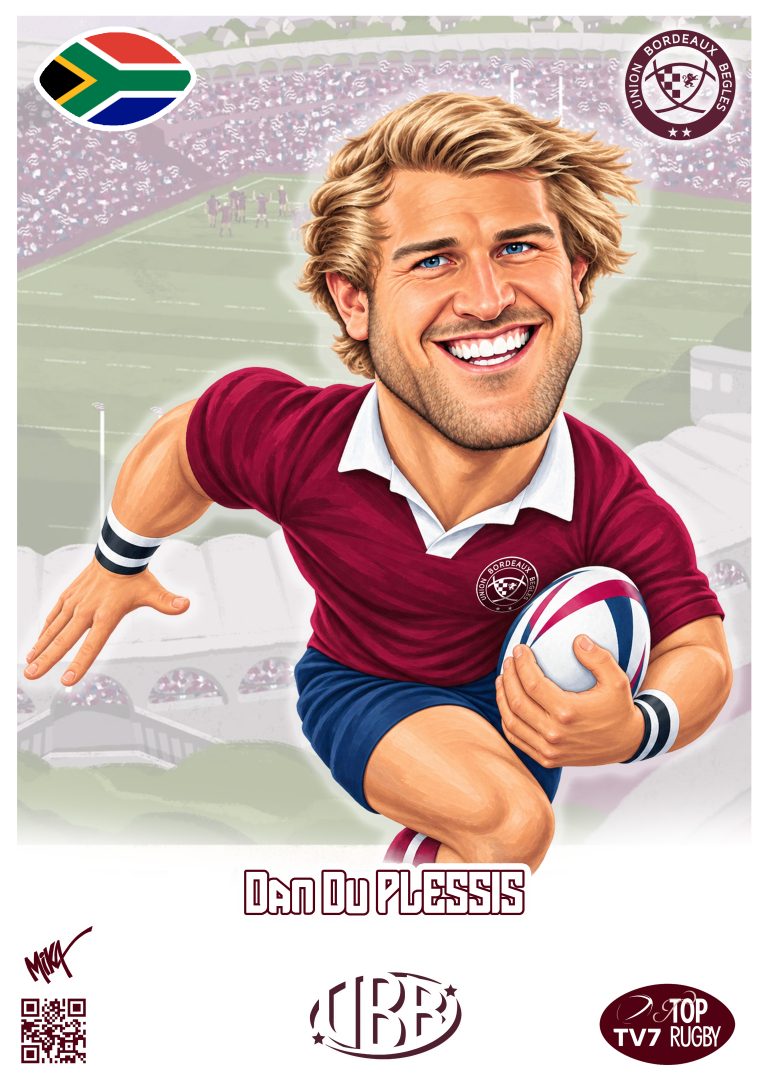 Caricature de Dan du Plessis par Mika